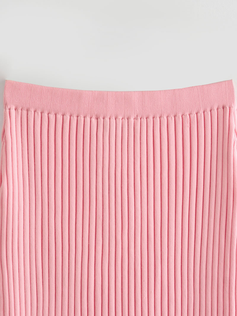 Fashion Pink Knitted Skirt,Skirts