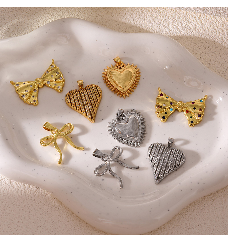 Fashion Silver 8 Copper Inlaid Zircon Love Pendant Accessories,Jewelry Findings & Components