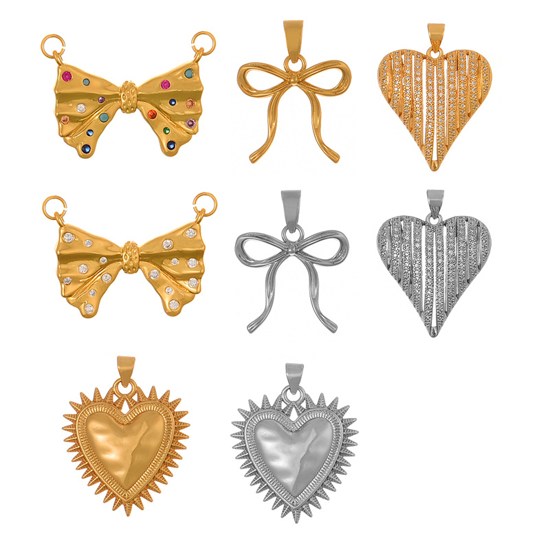 Fashion Silver 8 Copper Inlaid Zircon Love Pendant Accessories,Jewelry Findings & Components