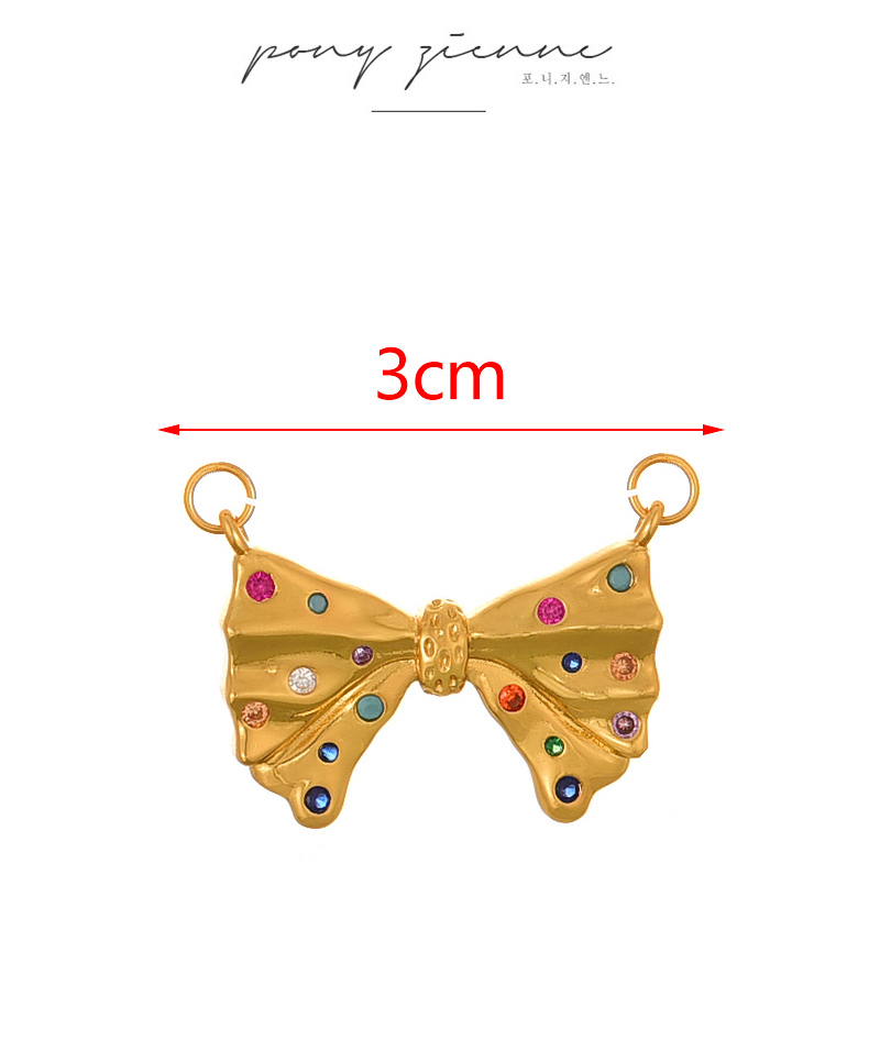 Fashion Golden 1 Copper Inlaid Zircon Bow Accessories,Jewelry Findings & Components