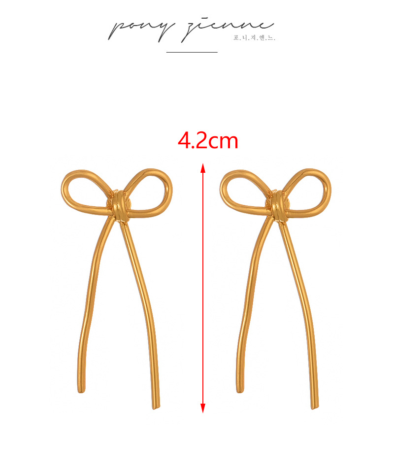 Fashion Gold Copper Bow Earrings,Earrings