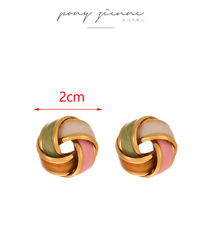 Fashion Color Copper Oil Dripping Twisted Earrings,Earrings