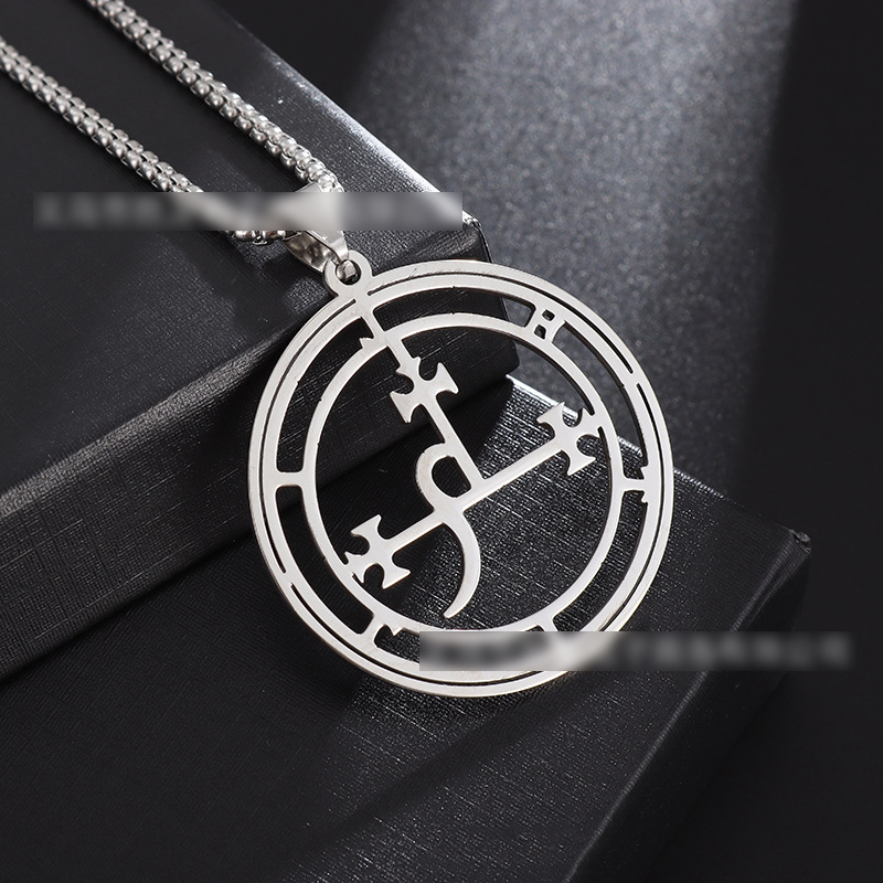 Fashion Solomon Silver Chain Stainless Steel Geometric Round Necklace,Necklaces