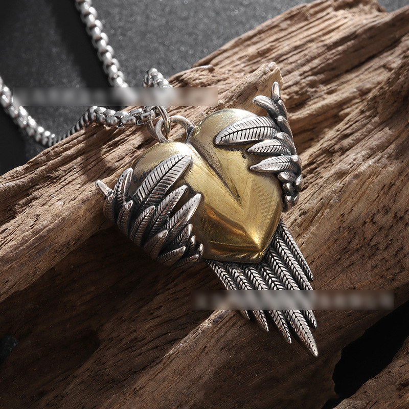 Fashion Heart-shaped Bird Necklace-including Pendant Alloy Geometric Love Wings Necklace,Pendants