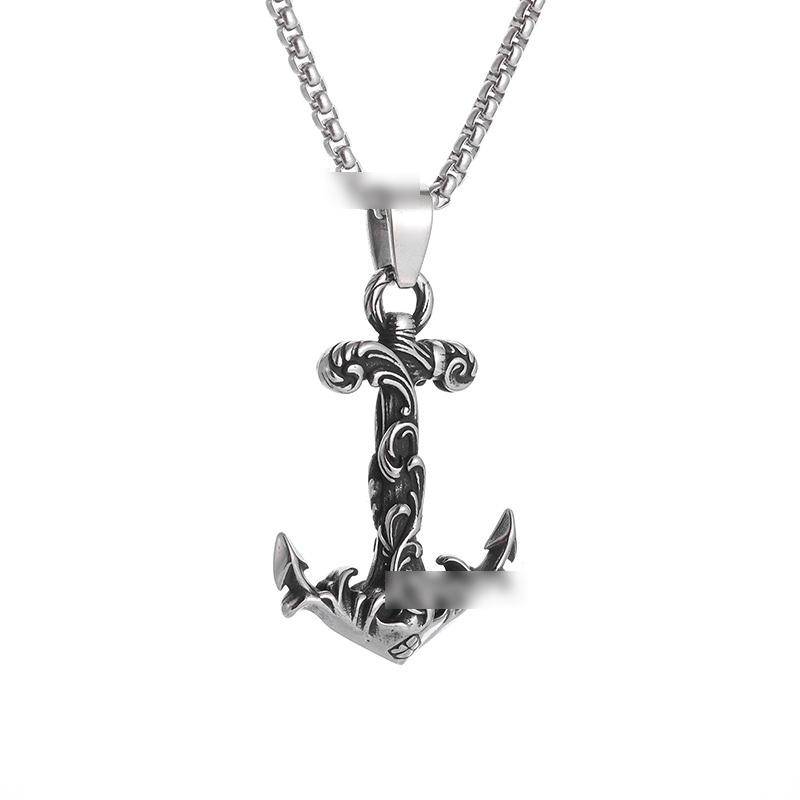Fashion Anchor Knot Necklace-steel Color Alloy Geometric Anchor Necklace,Pendants