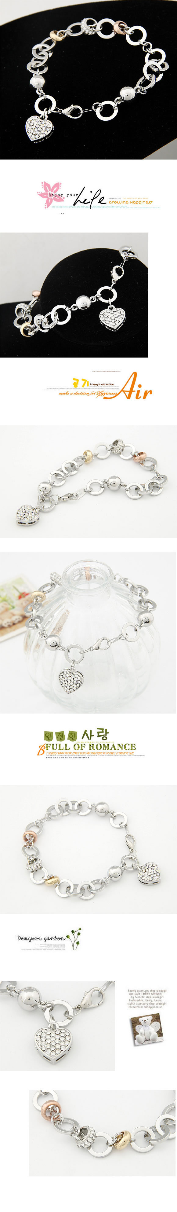 Shopping Silver Color Heart Shape Decorated With Cz Diamond Alloy Fashion Bracelets,Fashion Bracelets
