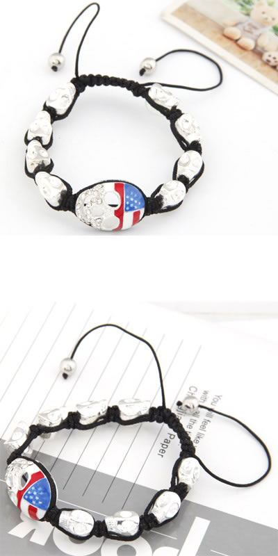 Sling Black Persoanlity Skull Head Czech Diamond Korean Fashion Bracelet,Fashion Bracelets