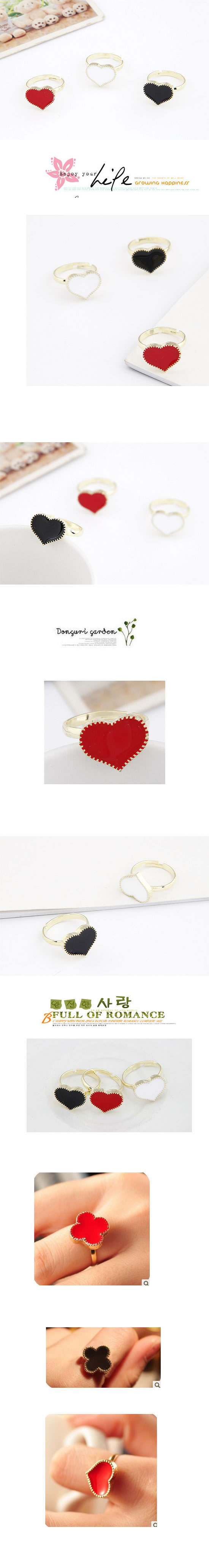 Summer White Heart Alloy Korean Rings,Fashion Rings