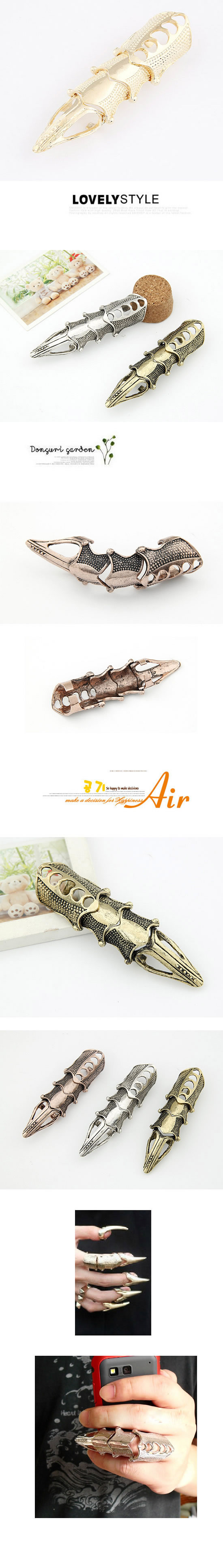 Lovable Gold Color Punk Alloy Korean Rings,Fashion Rings