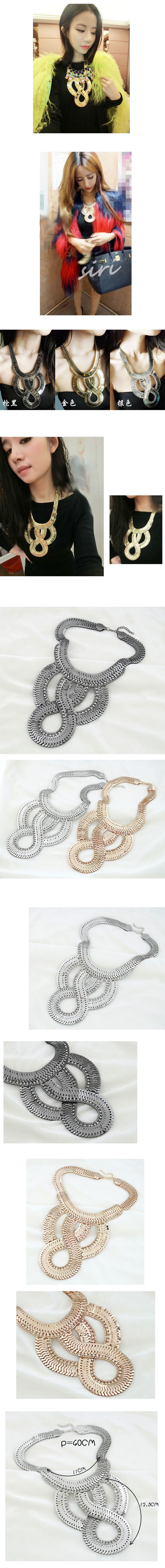 Pantsuit Gold Color Simple Weave Decorated With Cz Diamond,Bib Necklaces