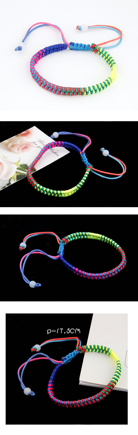 Japanese Multicolor Simple Herringbone Weave (Come),Fashion Bracelets