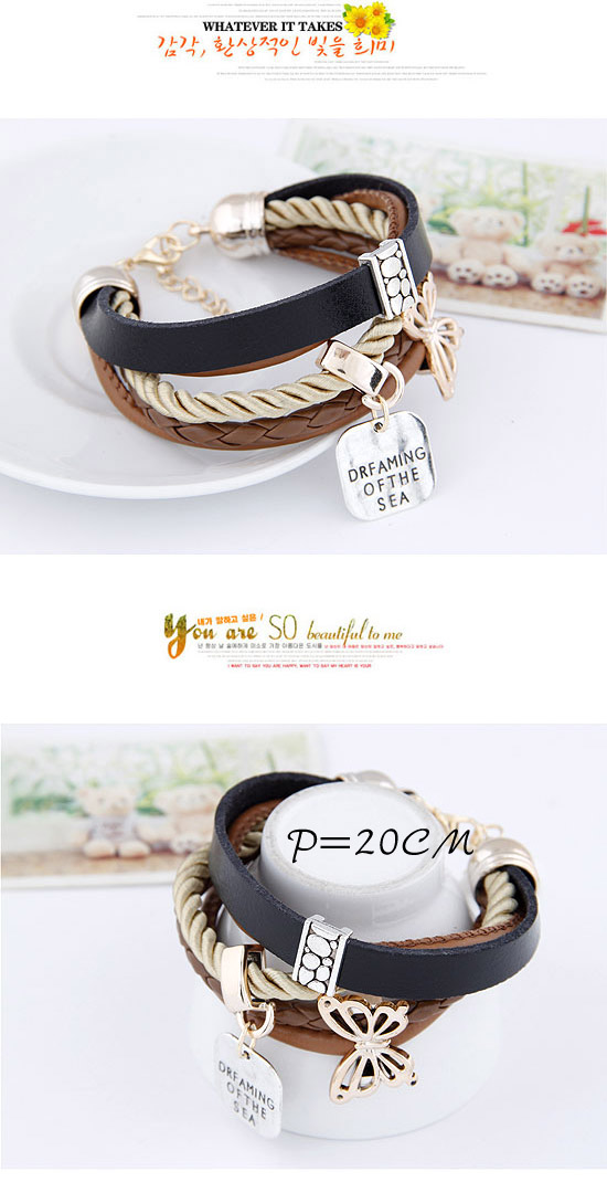 Legal Black Butterfly Multilayer Ccb Korean Fashion Bracelet,Fashion Bracelets