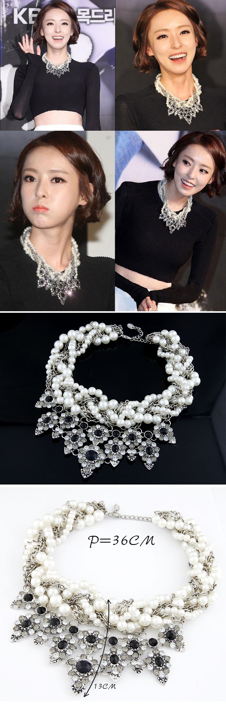 Little White Multilayer Gemstone Decorated Design,Bib Necklaces