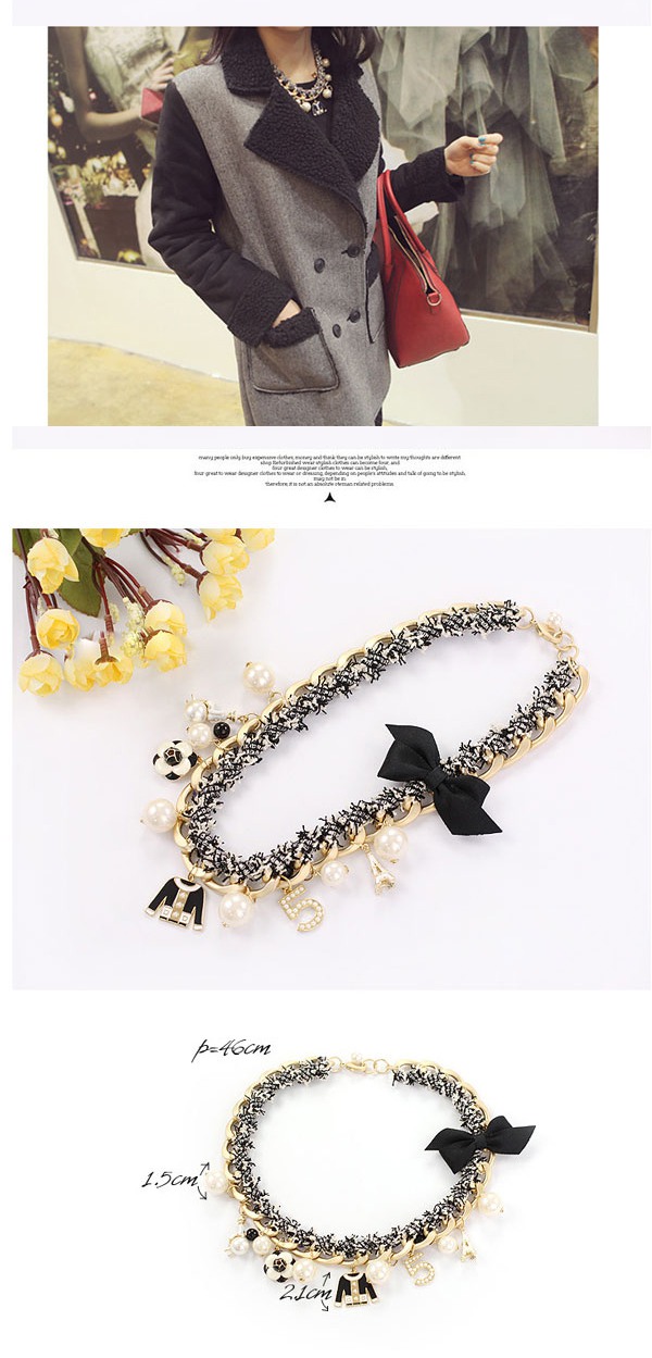 Physical Black Multielement Decorated Design,Chains