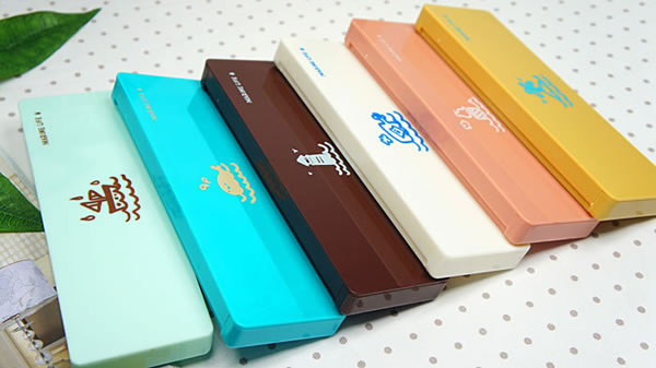 Padded Random Color Oceans Design Resin Pencil Case Paper Bags,Pencil Case/Paper Bags