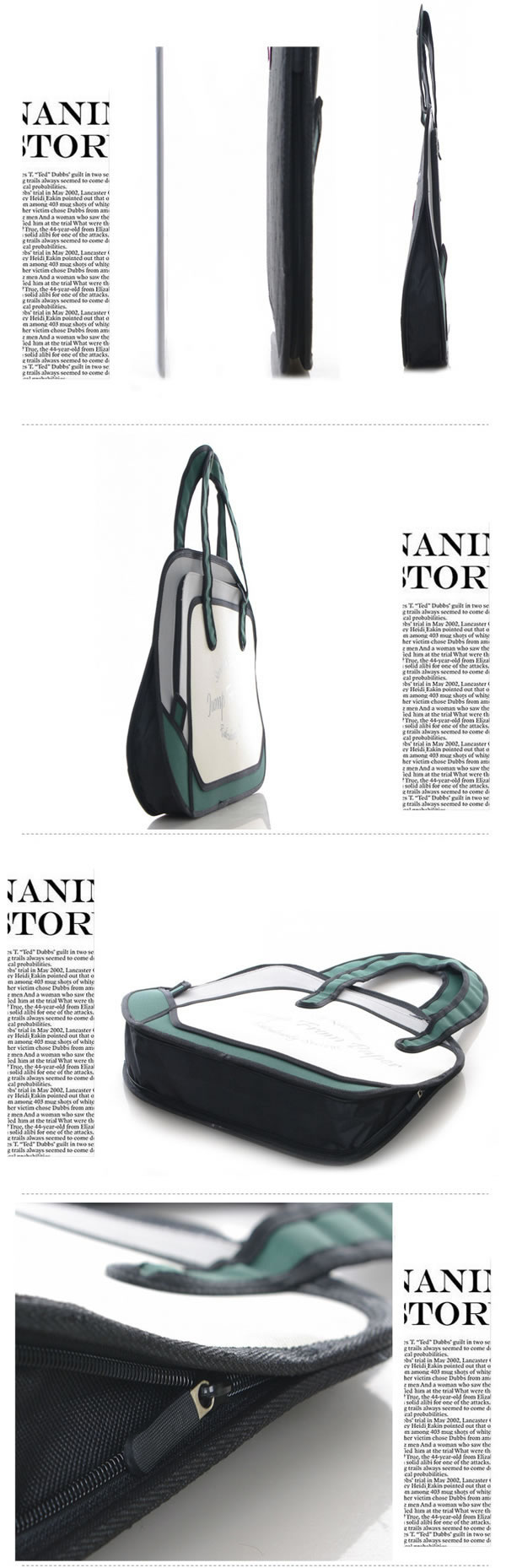 Coast Blackish Green 3D Stereoscopic Effect Design,Handbags