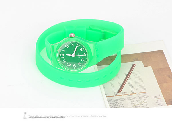 Dancing Green Candy Color Double Layer Watchband,Ladies Watches