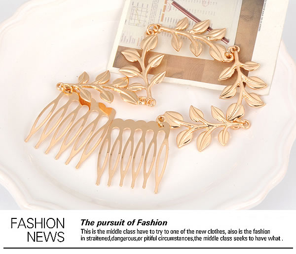 Plated Gold Color Vintage Leaf Design,Hairpins