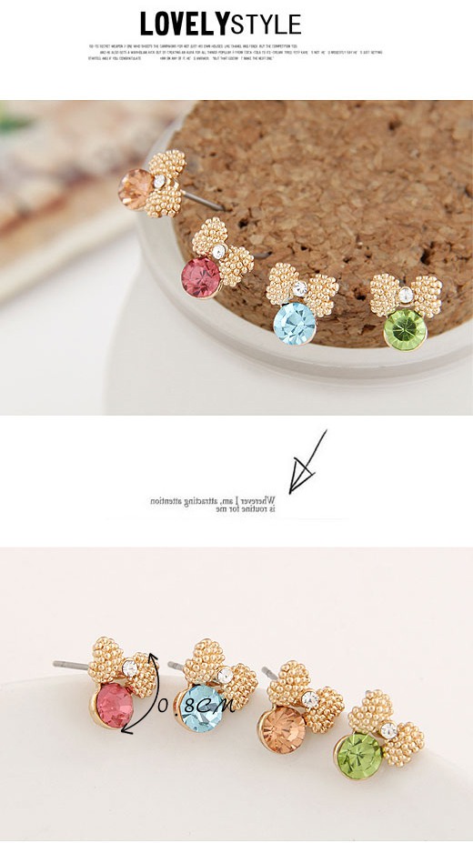 Satchel Multicolor Sweet Bowknot Decorated Design (4pcs),Stud Earrings