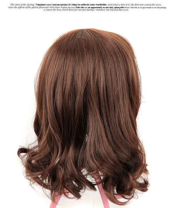 Classic Light Brown Middle Curly Design High-Temp Fiber Wigs,Wigs