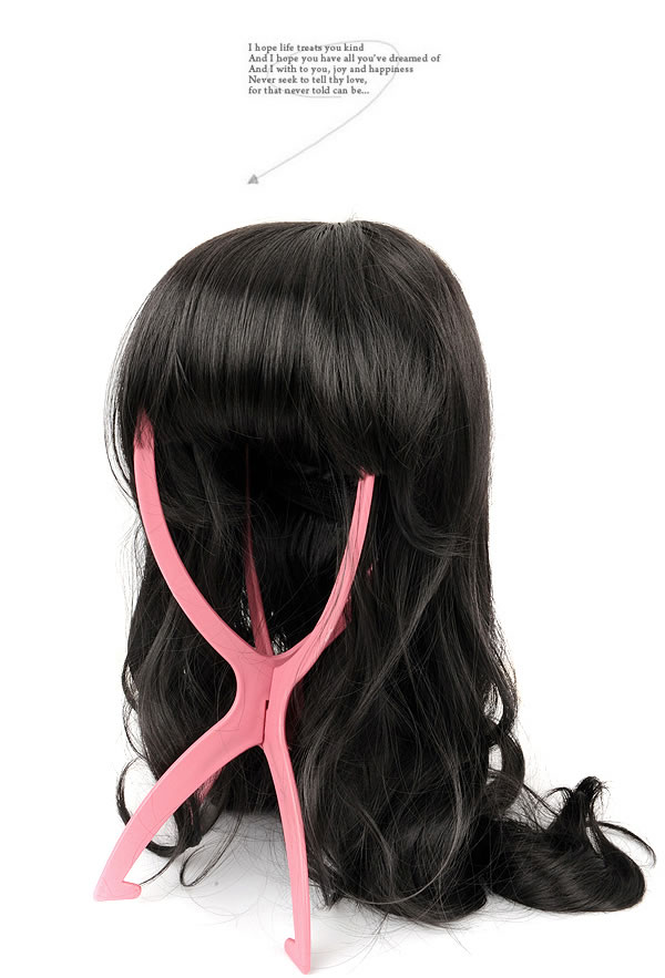 Moving Nature Black Long Curly Design High-Temp Fiber Wigs,Wigs