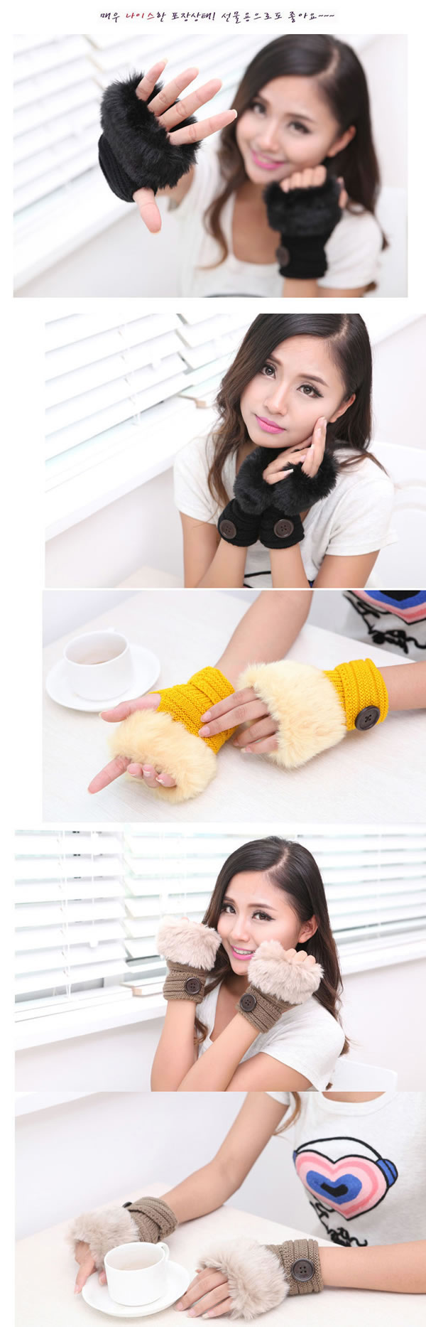 Charm Yellow Half Fingerless Design,Fingerless Gloves