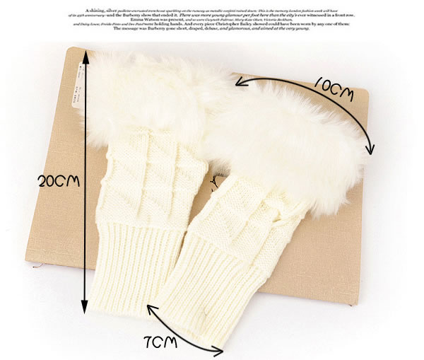 Customized White Thicken Squares Fingerless,Fingerless Gloves
