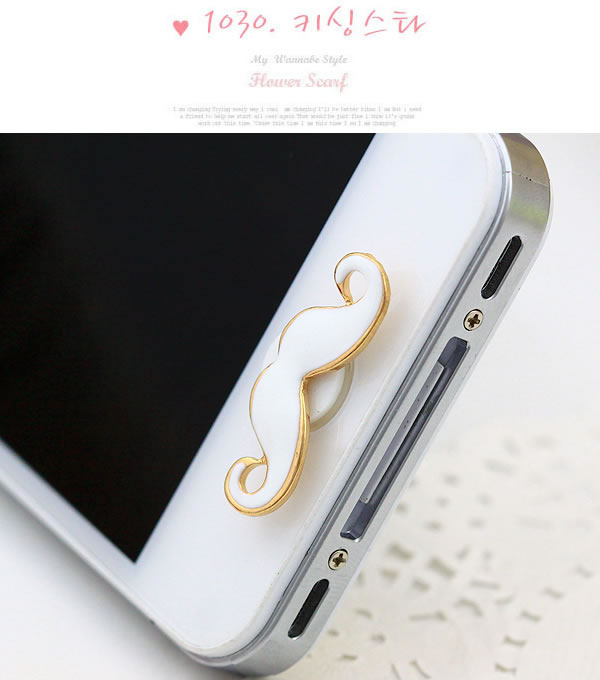 Punk White Mustache Iphone Style,Button Sticker