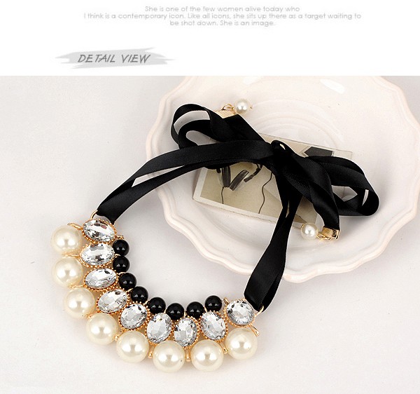 Printable White Pearl Gemstone Design,Beaded Necklaces
