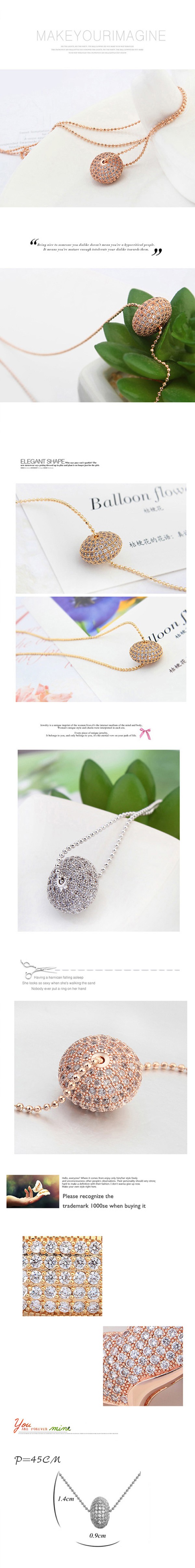 Ethnic white & rose gold diamond decorated round shape design zircon Crystal Necklaces,Crystal Necklaces