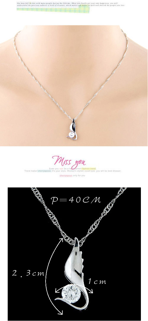 Fashion silver color diamond decorated angel wings shape pendant design alloy Chains,Chains