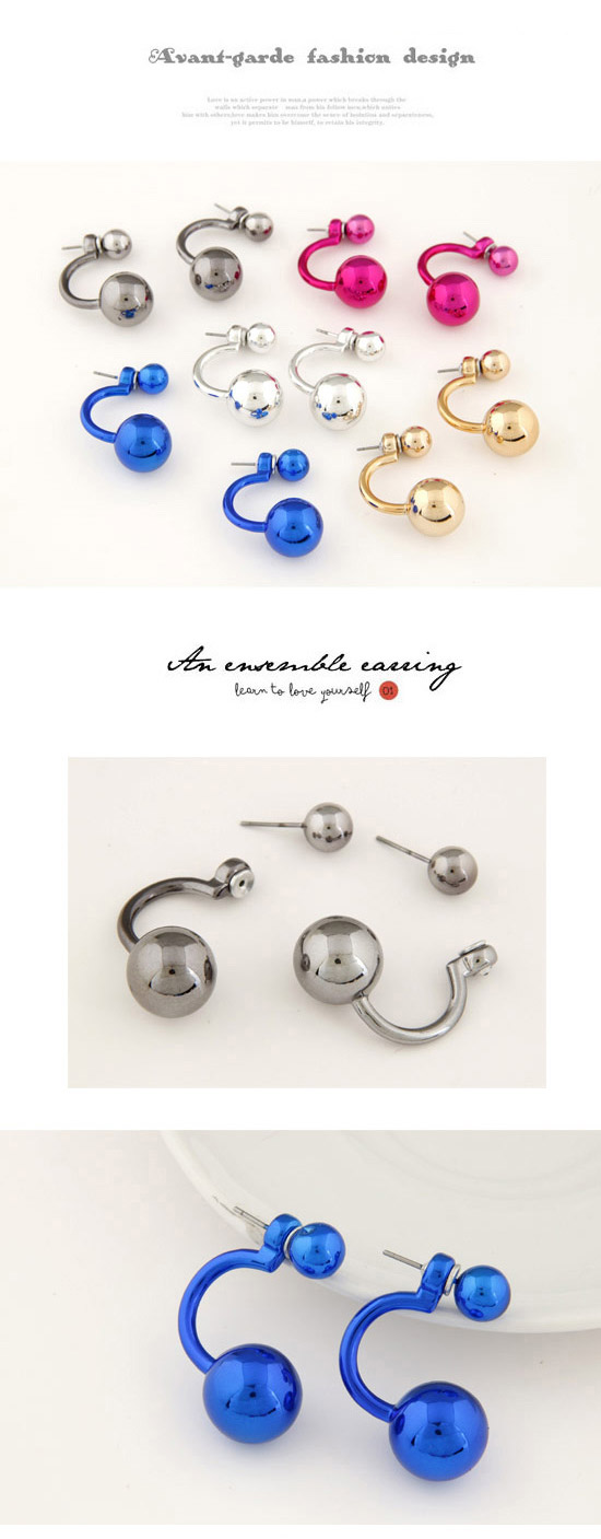 Aamazing Gold Color Round Shape Simple Design Alloy Stud Earrings,Stud Earrings