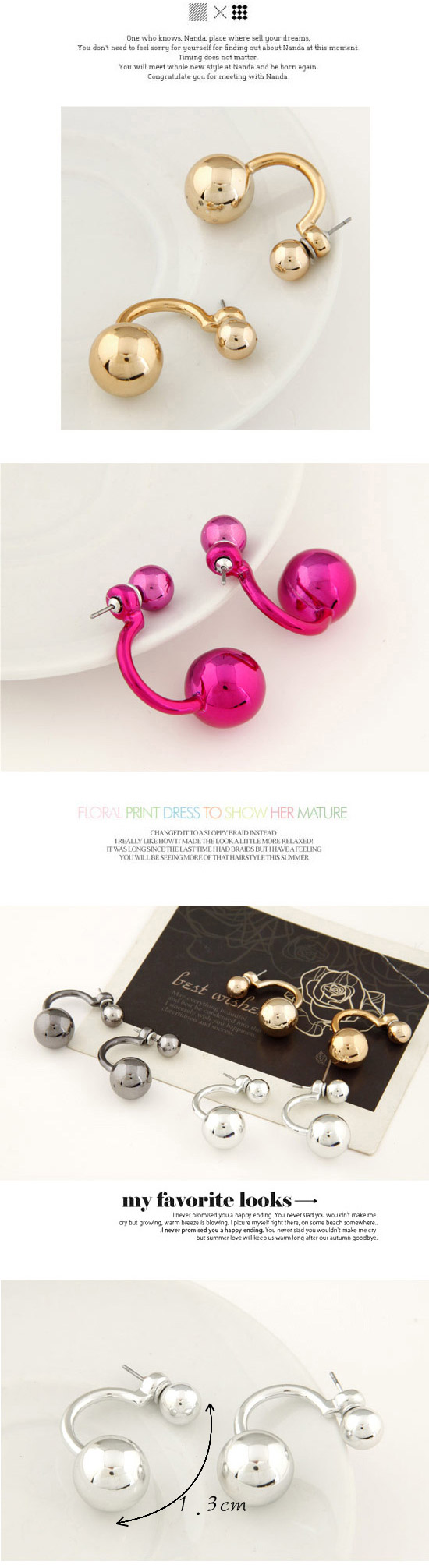 Aamazing Gold Color Round Shape Simple Design Alloy Stud Earrings,Stud Earrings
