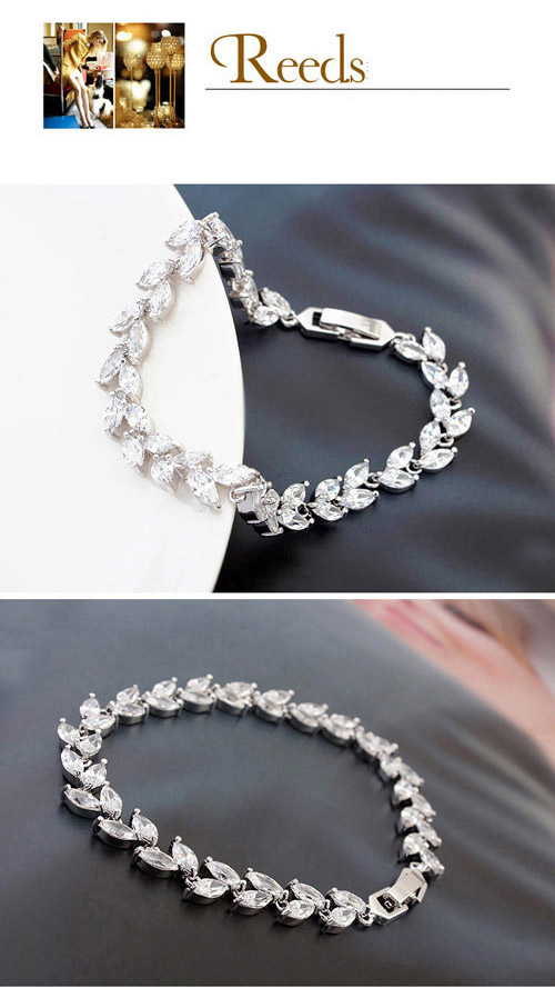 Ethnic Multicolor Gemstone Decorated Simple Design Alloy Crystal Bracelets ,Crystal Bracelets