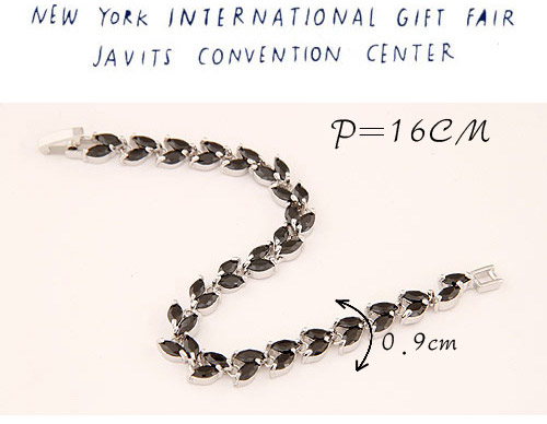 Ethnic Multicolor Gemstone Decorated Simple Design Alloy Crystal Bracelets ,Crystal Bracelets