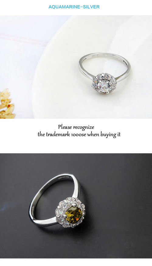 Noble Olive Diamond Decorated Flower Design Zircon Crystal Rings ,Crystal Rings