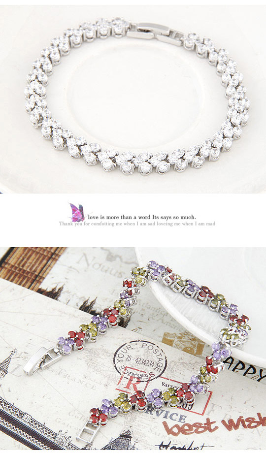 Pregnancy White Diamond Decorated Round Shape Design Zircon Crystal Bracelets ,Crystal Bracelets