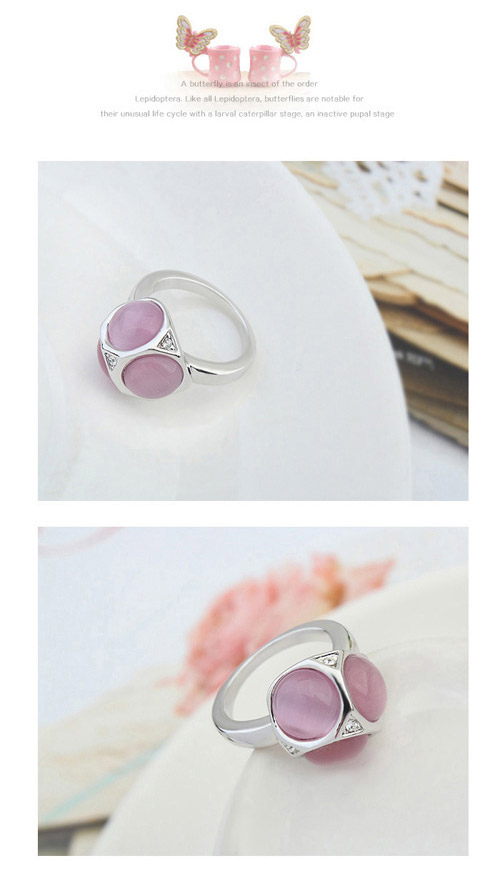 Fishing White Geometrical Shape Decorated Simple Design Alloy Crystal Rings ,Crystal Rings