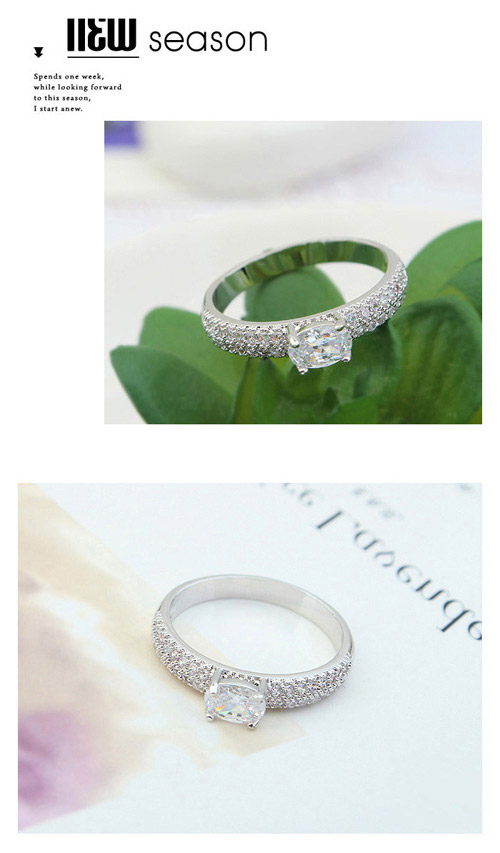 Coast Pink Diamond Decorated Simple Design Zircon Crystal Rings ,Crystal Rings