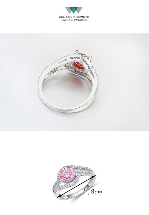 Everlas White Diamond Decorated Simple Design Zircon Crystal Rings ,Crystal Rings