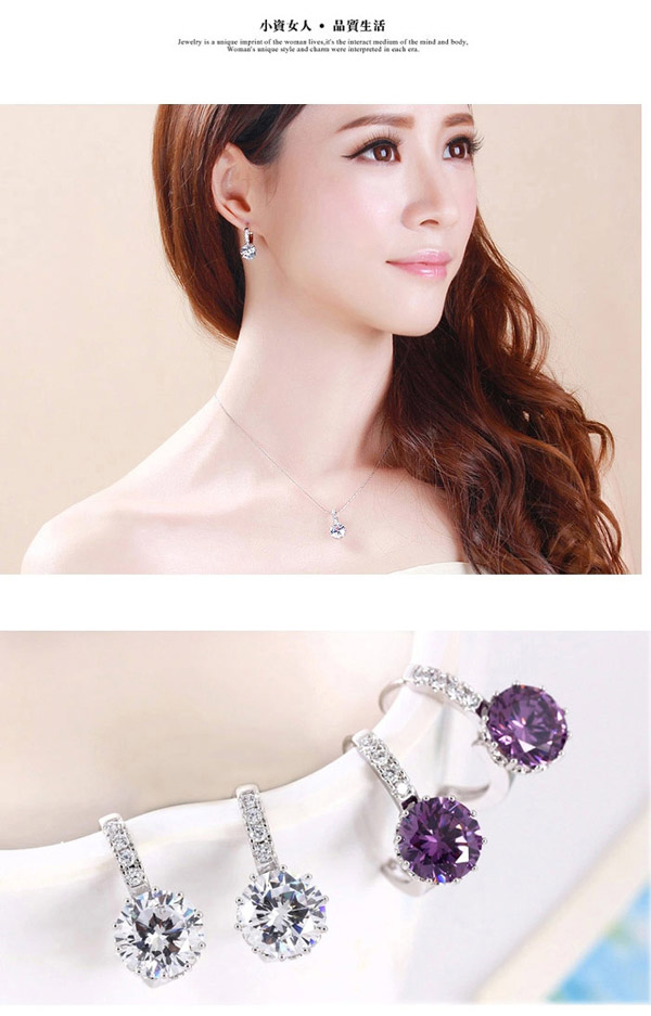 Funny White Diamond Decorated Simple Design Alloy Crystal Earrings,Crystal Earrings