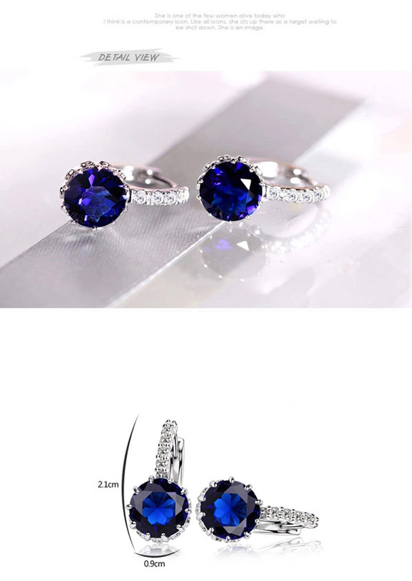 Funny White Diamond Decorated Simple Design Alloy Crystal Earrings,Crystal Earrings