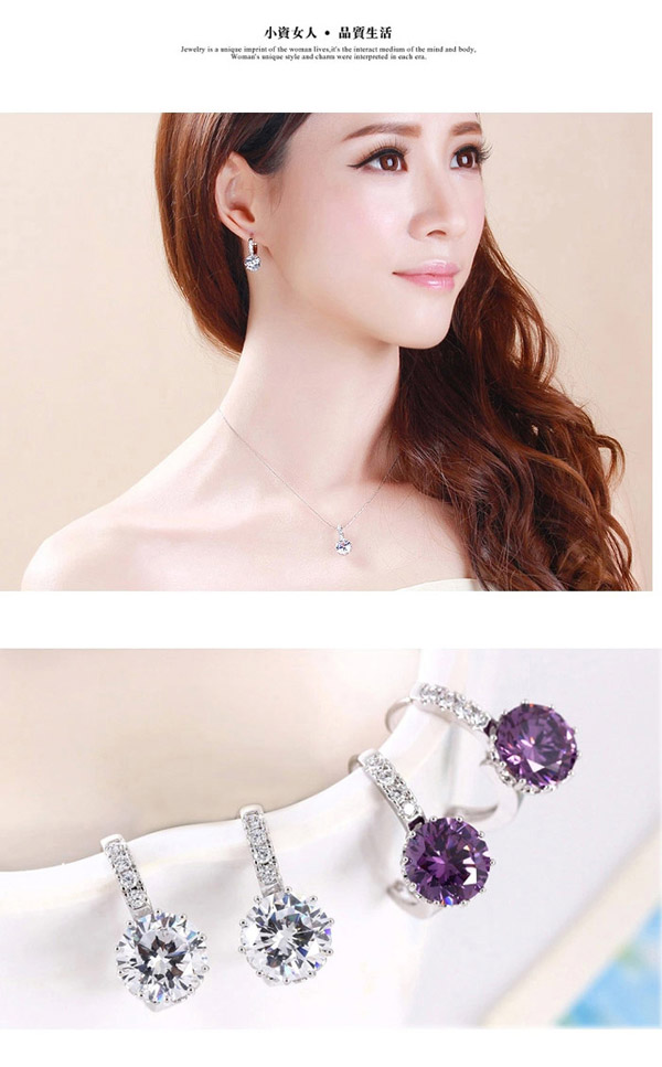 Cranes Sapphire Blue Diamond Decorated Simple Design Alloy Crystal Earrings ,Crystal Earrings