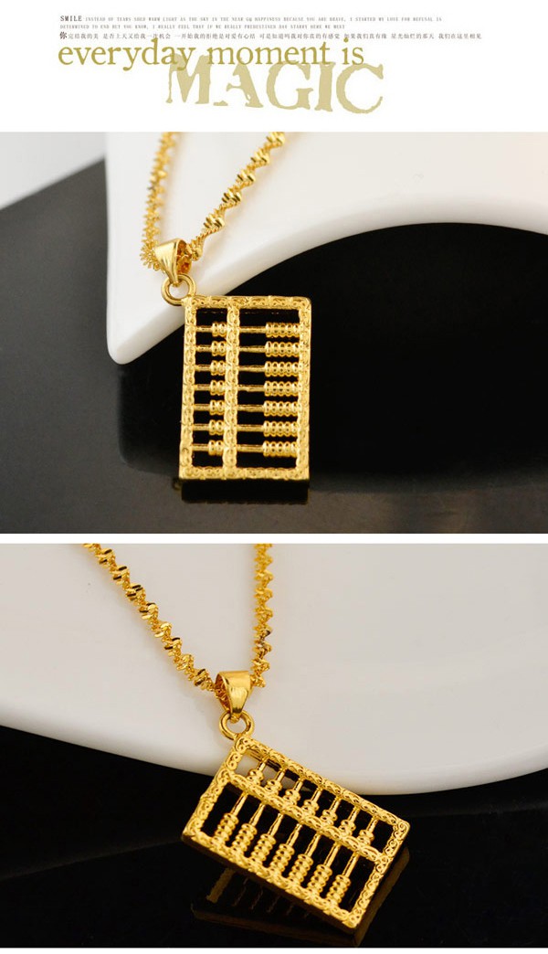 New Gold Color Abacus Shape Pendant Simple Design Cuprum Chains,Chains