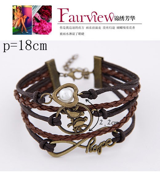 2013 Brown Bird Shape Decorated Multilayer Design,Fashion Bracelets