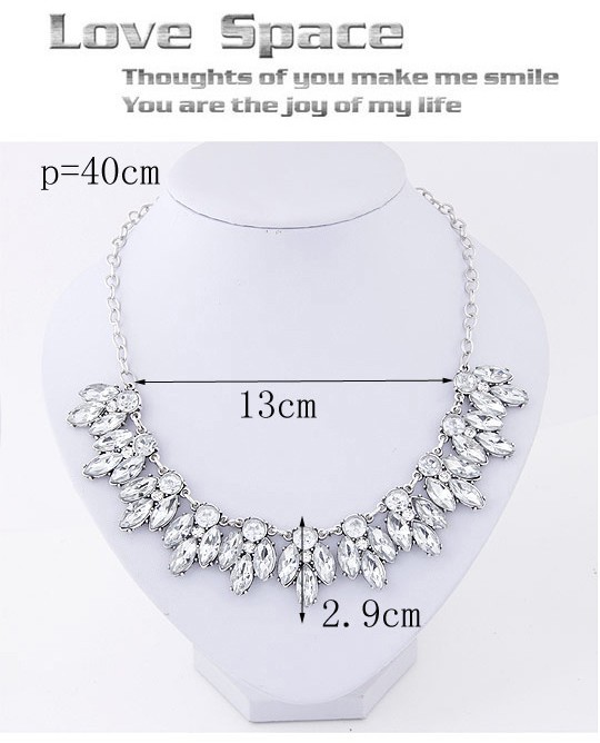 Automatic White Diamond Decorated Waterdrop Shape Design,Bib Necklaces