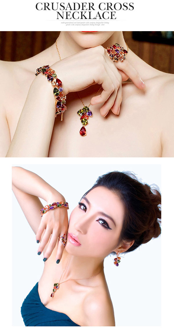 Plus Size Multicolor Diamond Decorated Waterdrop Shape Design Zircon Fashion Bracelets ,Fashion Bracelets