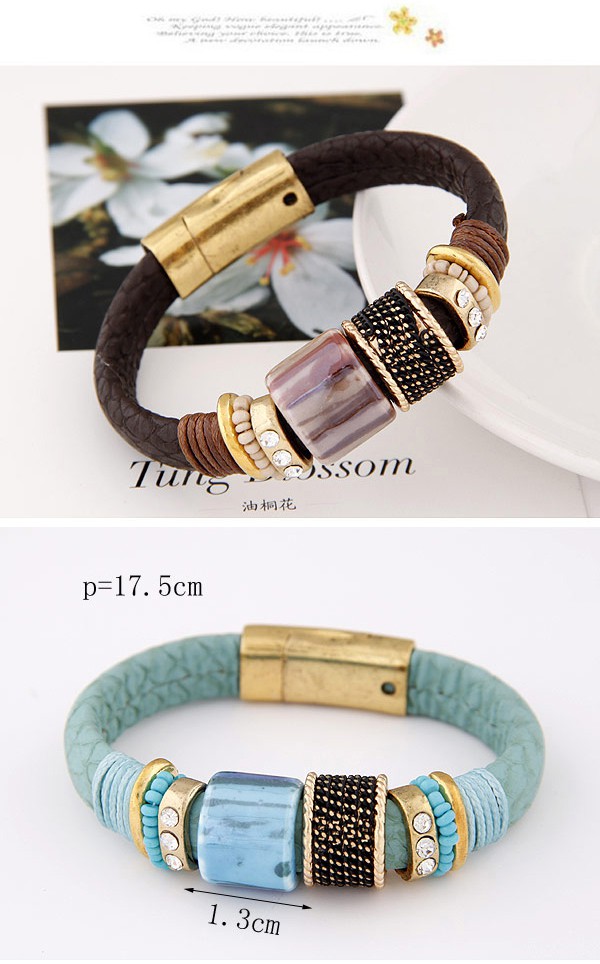Fashionabl Blue Gemstone Decorated Simple Design,Fashion Bracelets