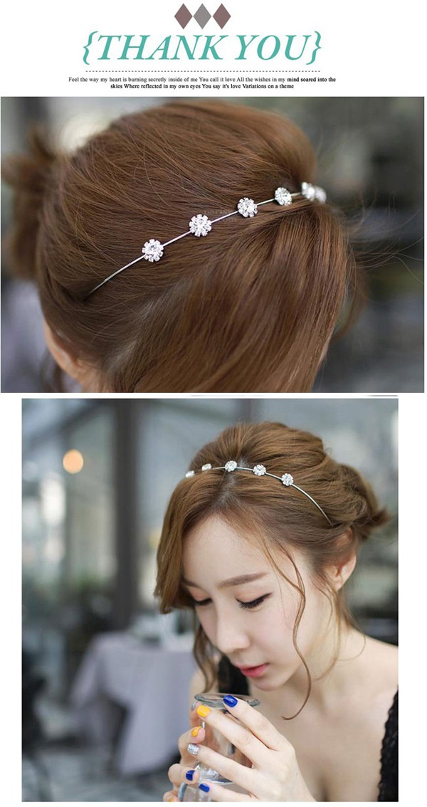 Guardian White Diamond Decorated Flower Design Alloy Hair band hair hoop,Head Band