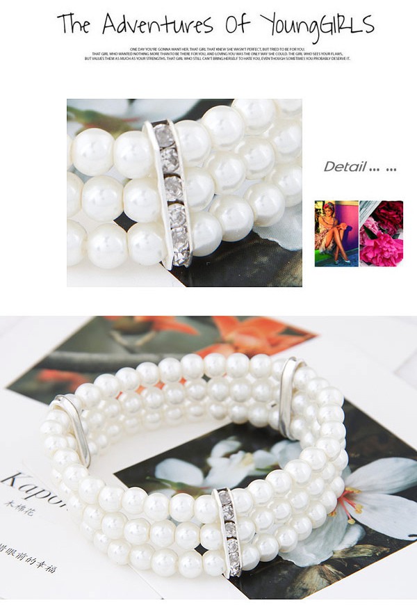 Writing White Pearl Decorated Multilayer Design,Fashion Bracelets